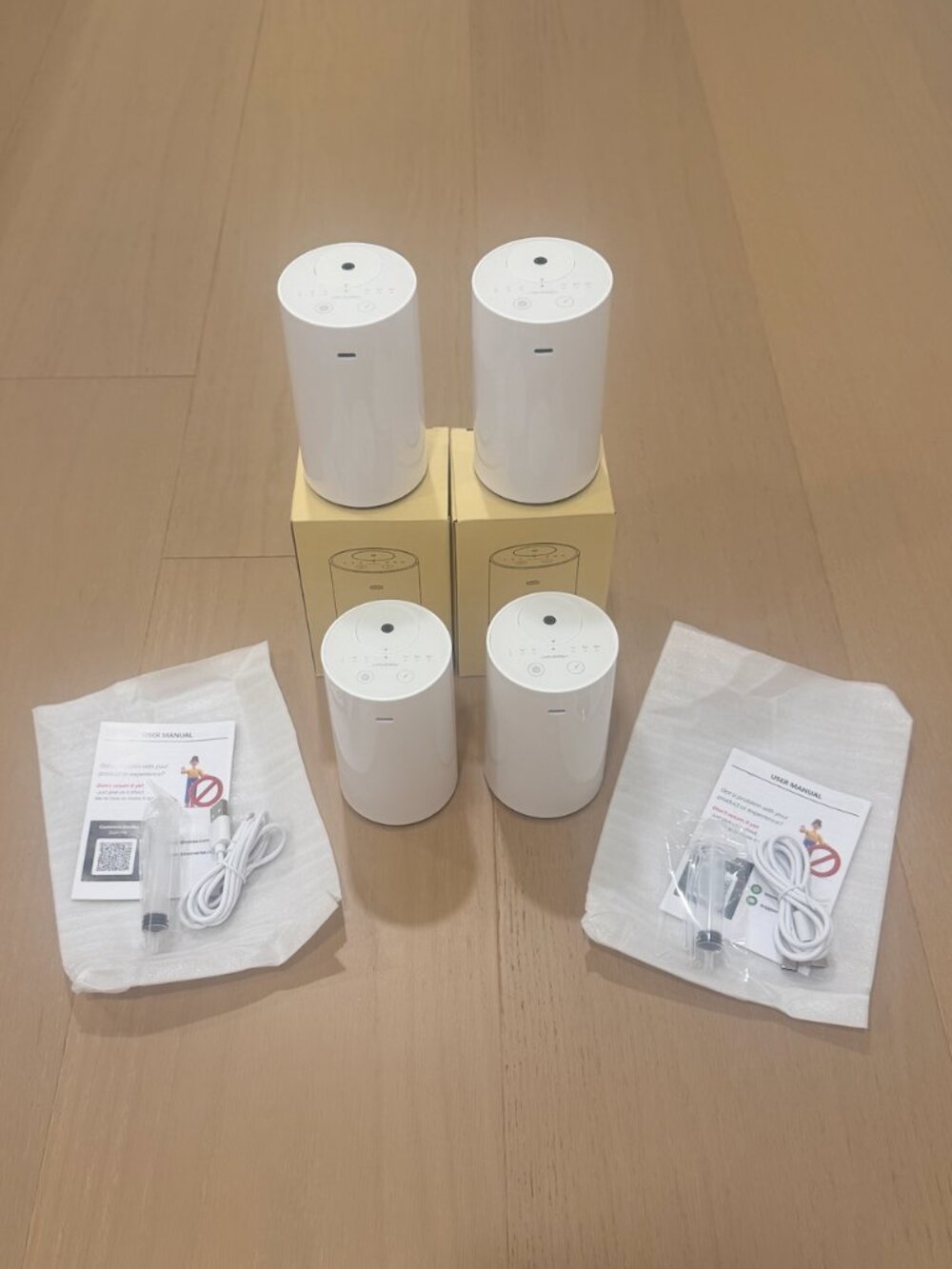 White Aroma Essential Oil Diffuser | Set of 4 | 2 New + 2 Gently Used